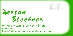 marton blechner business card